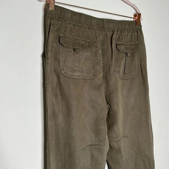 Thread Supply Women Pants Large Olive Green Stretch Waist Drawstring Jogger - Picture 9 of 9